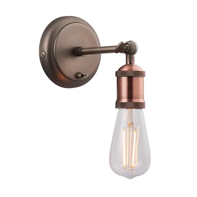 Hal Aged Pewter and Copper Wall Light