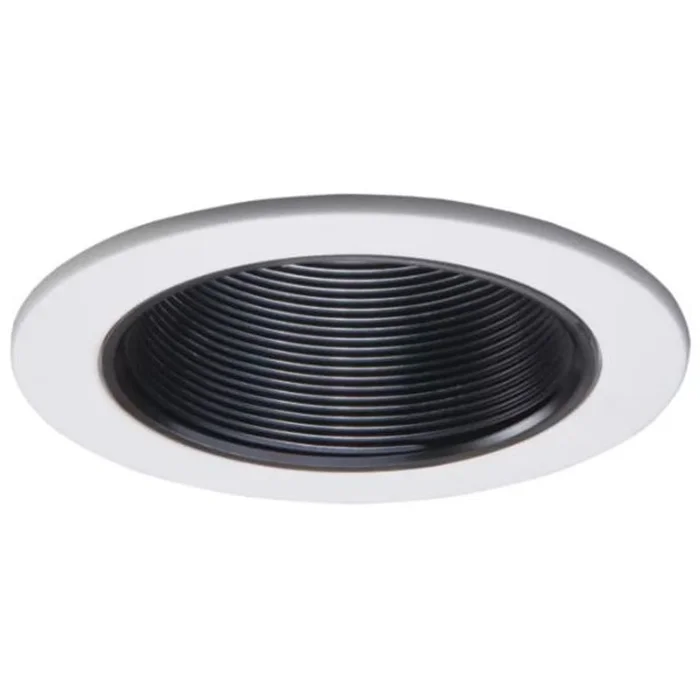 Halo Lighting 993P 4″ Coilex Incandescent Baffle Trim, White Trim with Black Baffle