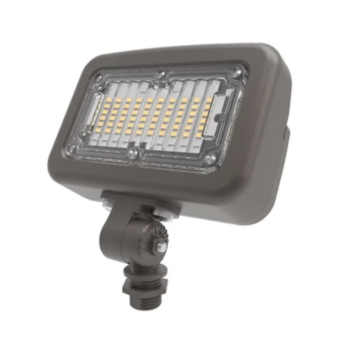 Halo Lighting GFLXL200FSUNVDBZSF Extra Large Slim LED Floodlight with Photocell + Dusk-to-Dawn, Slipfitter Mount, 150W, Selectable CCT (3000K/4000K/5000K), Bronze