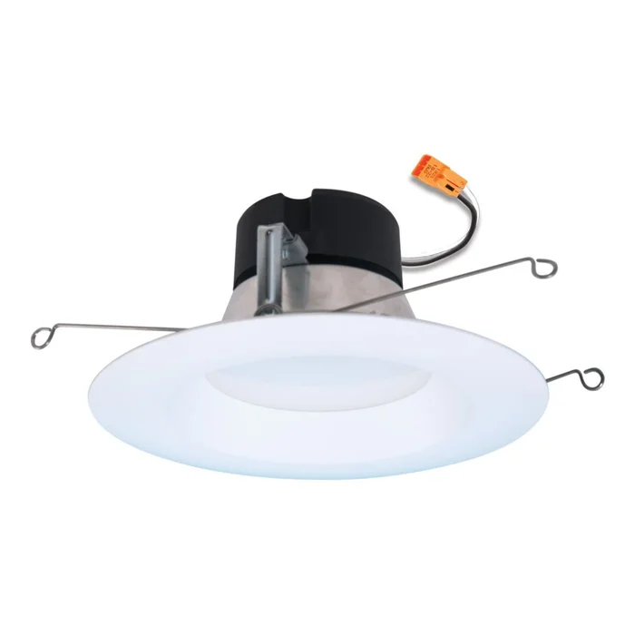 Halo Lighting LTSS56069FS231EWHWR 5″/6″ LED Downlight, 600 Lumens, 90 CRI, CCT Selectable (2700K, 3000K, 3500K), Matte White Flange, White Splay