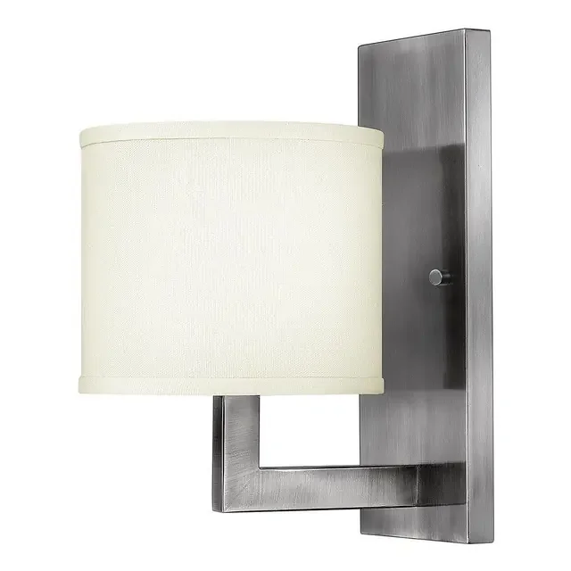 Hampton Antique Nickel with White Shade Wall Light