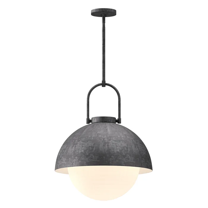 Harper One Light Pendant in Steel Shade/Opal Matte Glass (452|PD507216SLOP)