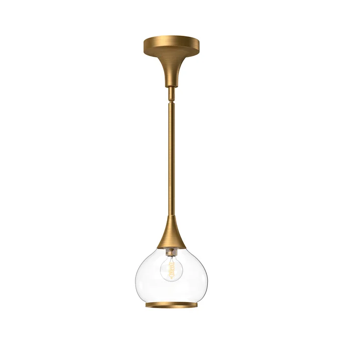 Hazel One Light Pendant in Aged Gold/Clear Glass (452|PD524006AGCL)
