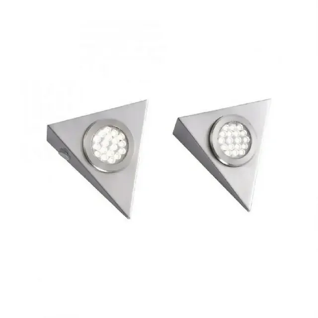 Helena 2 Pack Stainless Steel LED Triangular Cabinet Lights