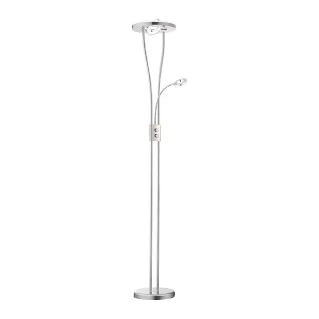 HELIA 3 Light Satin Chrome Mother and Child Circular Floor Lamp