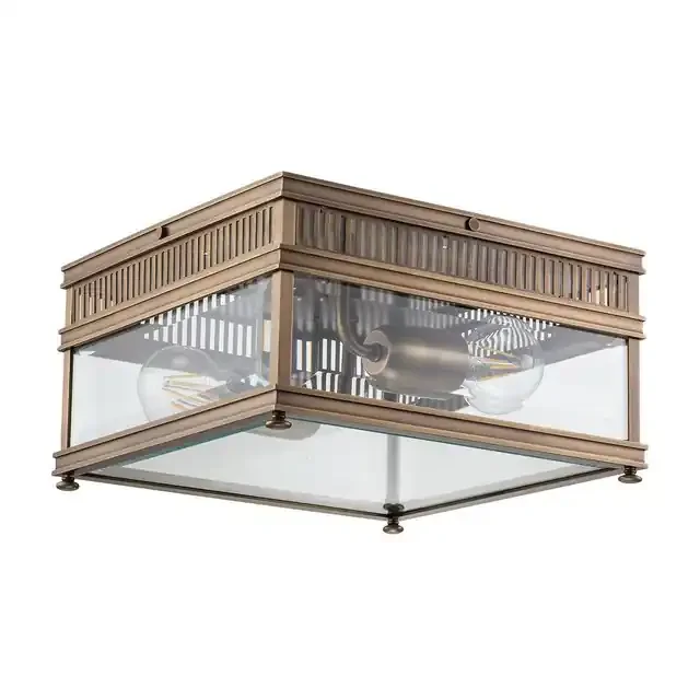Holborn 2 Light Dark Bronze IP44 Flush Ceiling Light