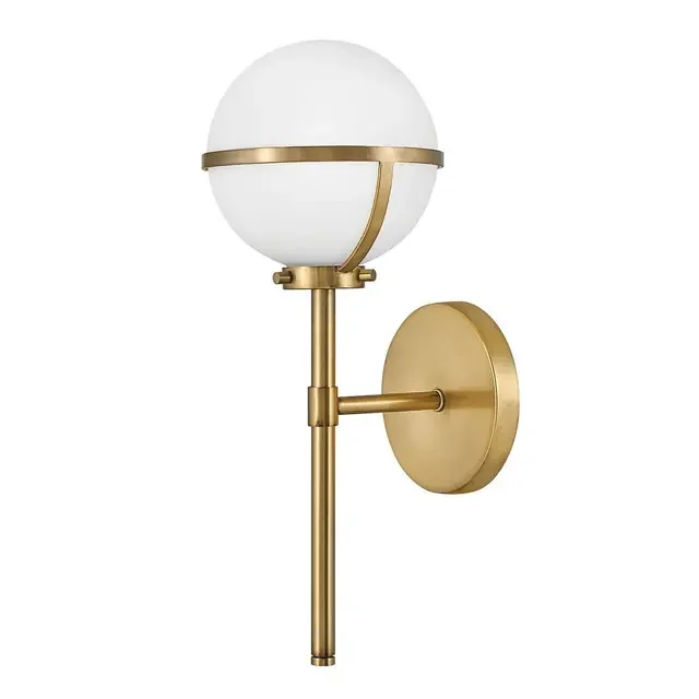Hollis Heritage Brass with Opal Diffuser IP44 Bathroom Wall Light