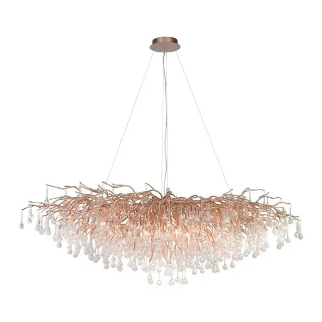 ICICLE 15 Light Aged Brass with Crystal Chandelier