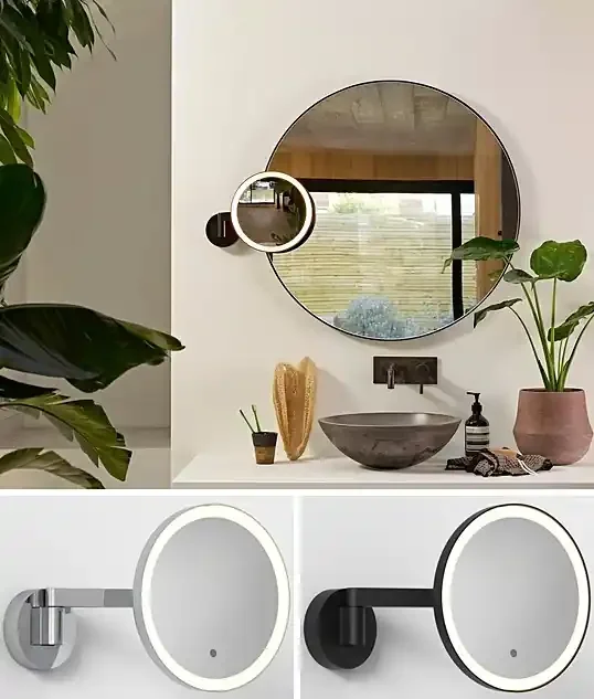 Illuminated Adjustable Arm Magnifying Mirror