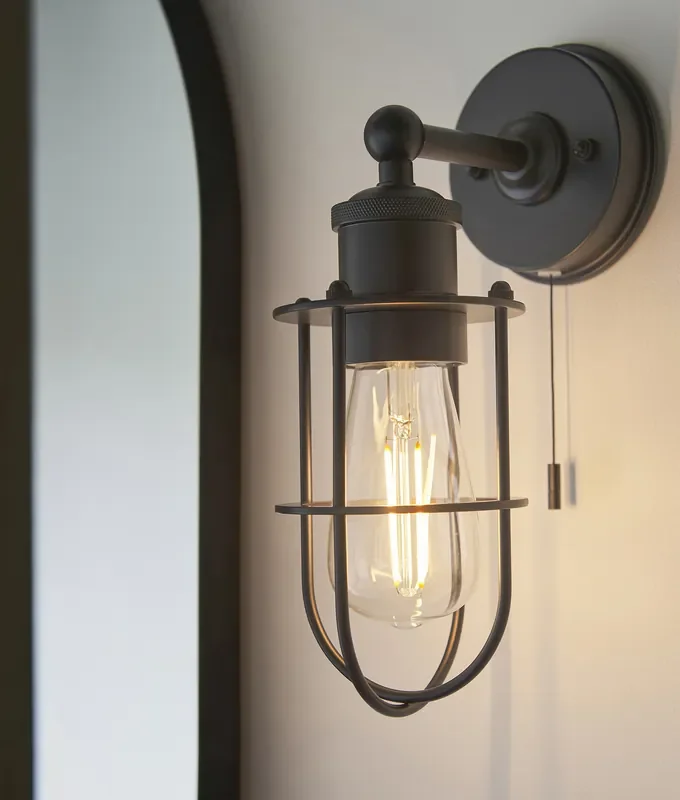Industrial Design Caged Bathroom Wall Light – IP44