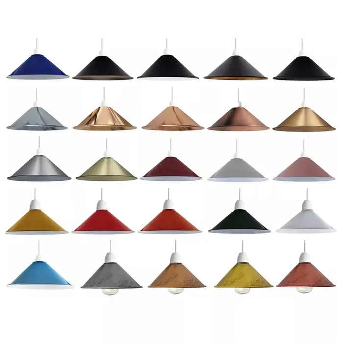 Industrial Retro Pendant Lamp Shades – Easy Fit Metal Ceiling Light Shades