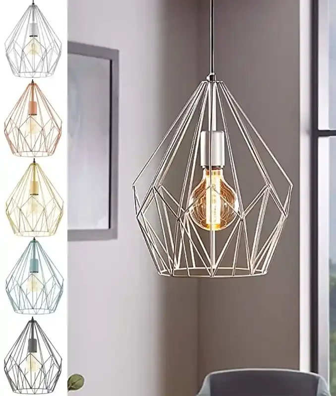 Industrial Wire Cage Light Pendant – Five Colours