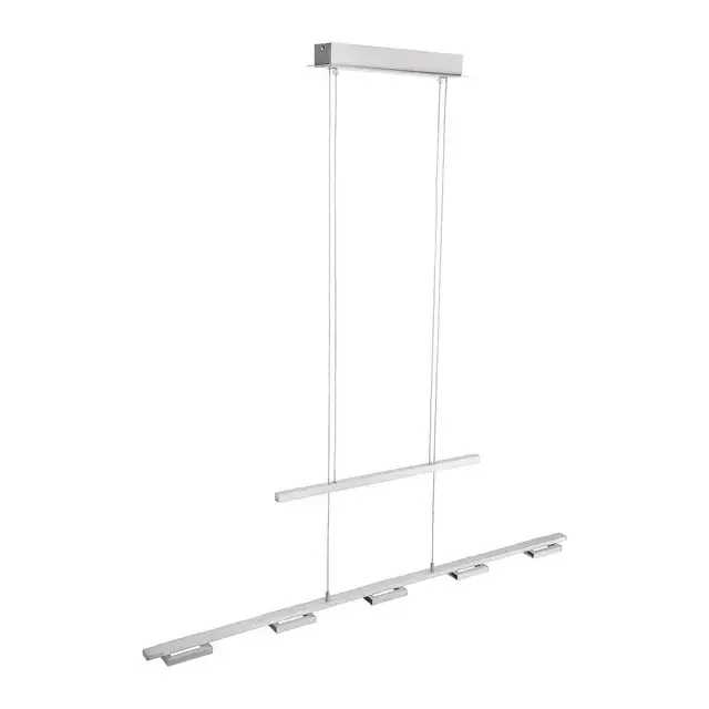 INIGO 5 Light Satin Chrome Rise and Fall Dimmable Bar Pendant light