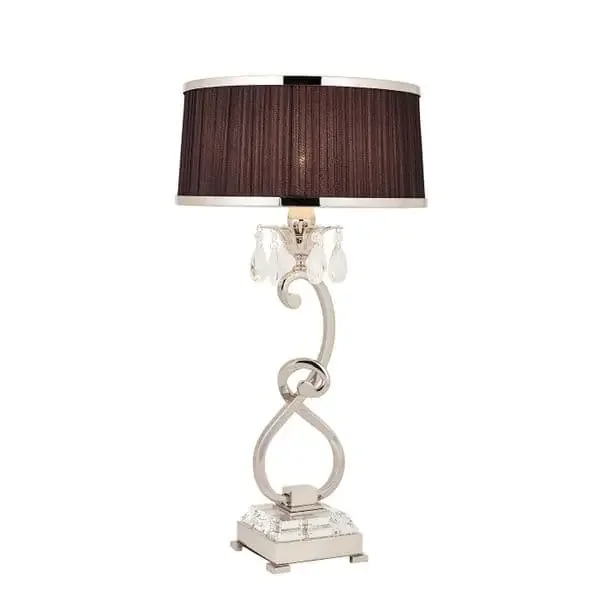 Interiors 1900 Oksana Medium Crystal and Chrome Bedside Lamp, 1x E14 (NOT INC SHADE)