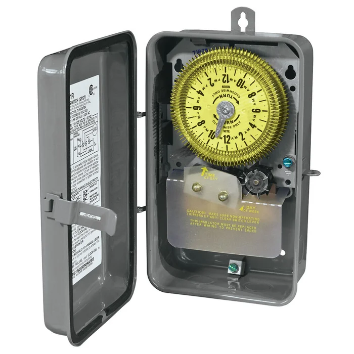 Intermatic T1975R 24 Hour Mechanical Time Switch with Skip-a-Day, 125 VAC, 60Hz, SPDT, Outdoor Metal Enclosure, 15 Minute Interval