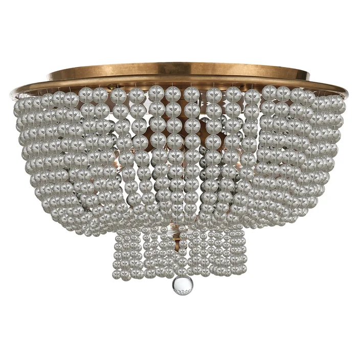Jacqueline Four Light Flush Mount, Hand-Rubbed Antique Brass