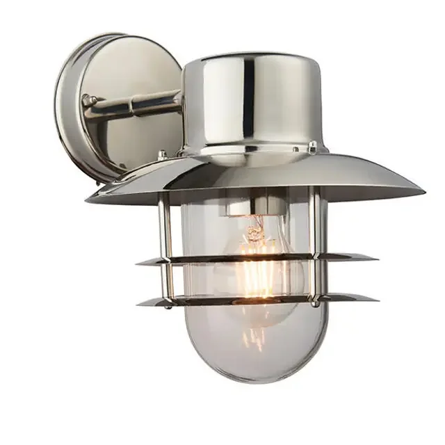 Jenson Stainless Steel with Clear Glass IP44 Wall Light