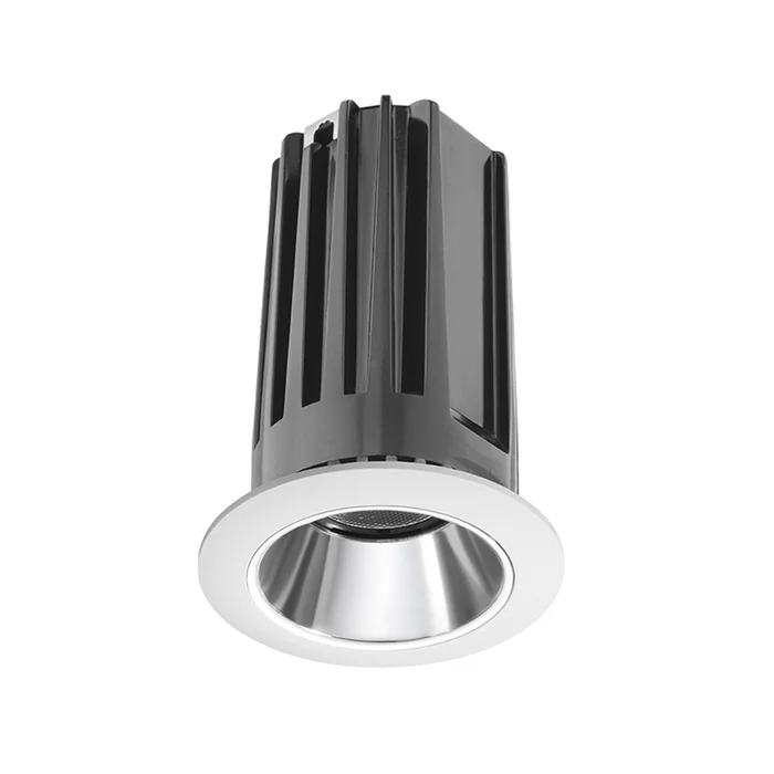 Juno Lighting 2LEDTRIM G2 DC 30K 90CRI SP CWH Recessed 2″ LED Downlight Cone Trim, 3000K, 90 CRI, Spot Beam, Clear Alzak Reflector with White Trim Ring