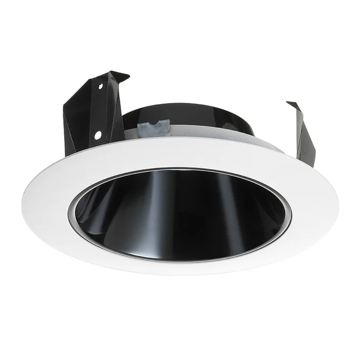 Juno Lighting 42L BWH 4″ Downlight Cone Trim, Black Alzak Cone with White Trim Ring