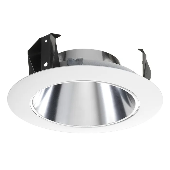 Juno Lighting 42L CWH 4″ Downlight Cone Trim, Clear Alzak Cone with White Trim Ring