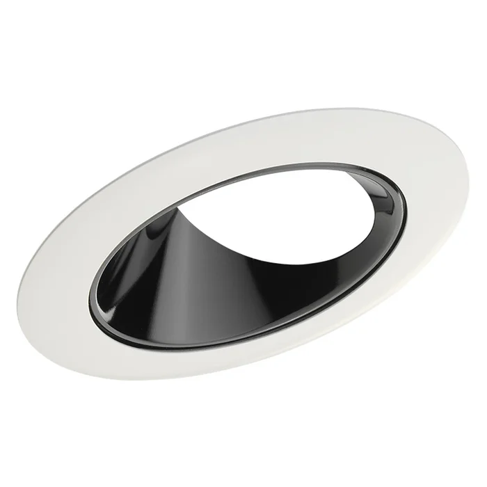 Juno Lighting 48L BWH 4″ Angle Cut Cone, Super Slope 20° to 35°, Black Alzak Cone with White Trim Ring