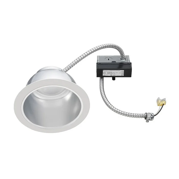 Juno Lighting JCLR6L 15LM 27K 90CRI 120 FRPC HZWH 6″ Large Commercial LED Retrofit, 1500 Lumens, 120V, Forward/Reverse Phase, 2700K, Haze with White Trim Ring
