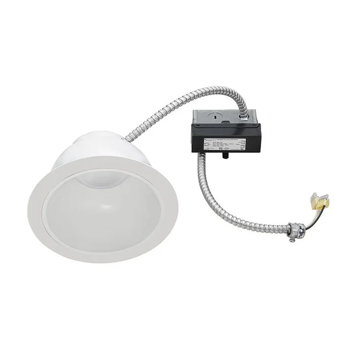Juno Lighting JCLR6L 15LM 35K 90CRI 120 FRPC WWH 6″ Large Commercial LED Retrofit, 1500 Lumens, 120V, Forward/Reverse Phase, 3500K, White with White Trim Ring
