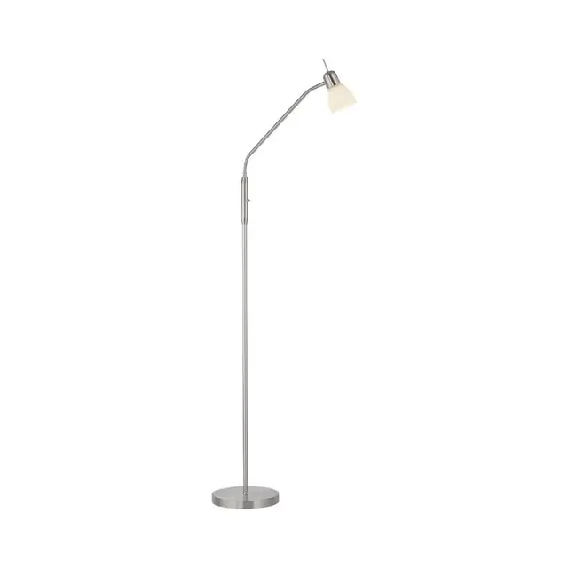 Karo Brushed Steel with Opal Glass Adjustable Floor Lamp