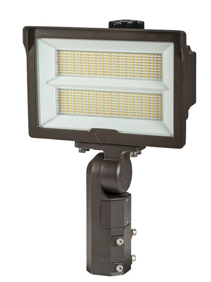 Keystone KT-FLED290PSHV-R2B-UNV-8CSB-VDIM High Power LED Flood Light with Photocell, 277-480V, Selectable Wattage (210W/290W), Selectable CCT (3000K/4000K/5000K), Bronze