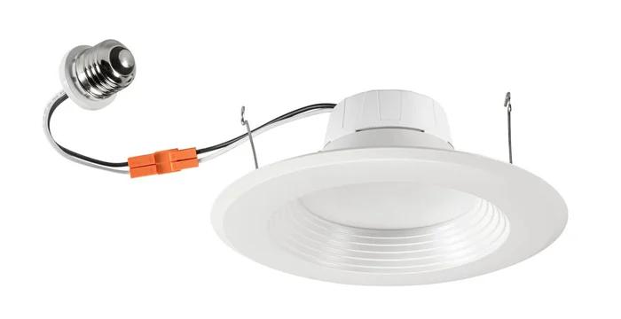 Keystone KT-LED14PSRD-6CB-9CSF-DIM 5″/6″ LED Bafled Downlight Retrofit Trim, Selectable Wattage (8W/10W/14W), Selectable CCT (2700K/3000K/3500K/4000K/5000K), White