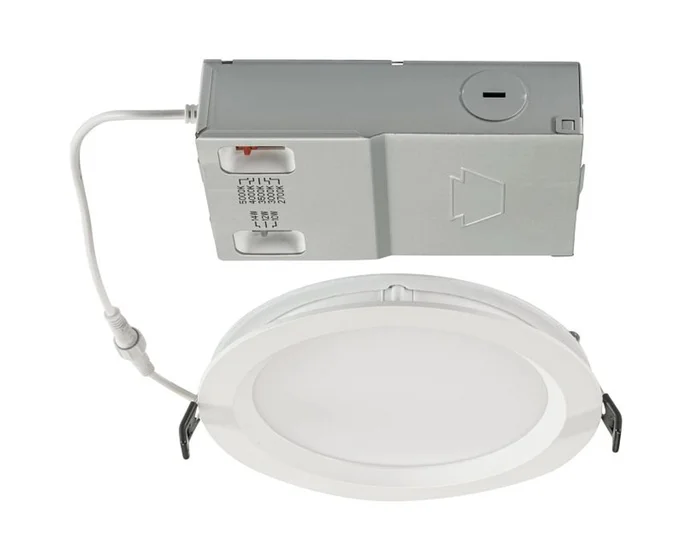 Keystone KT-WDLED23PS-8A-9CSF-VDIM 8″ Slim Wafer LED Recessed Downlight, Selectable Wattage (14W/18W/23W), Selectable CCT (2700K/3000K/3500K/4000K/5000K), White