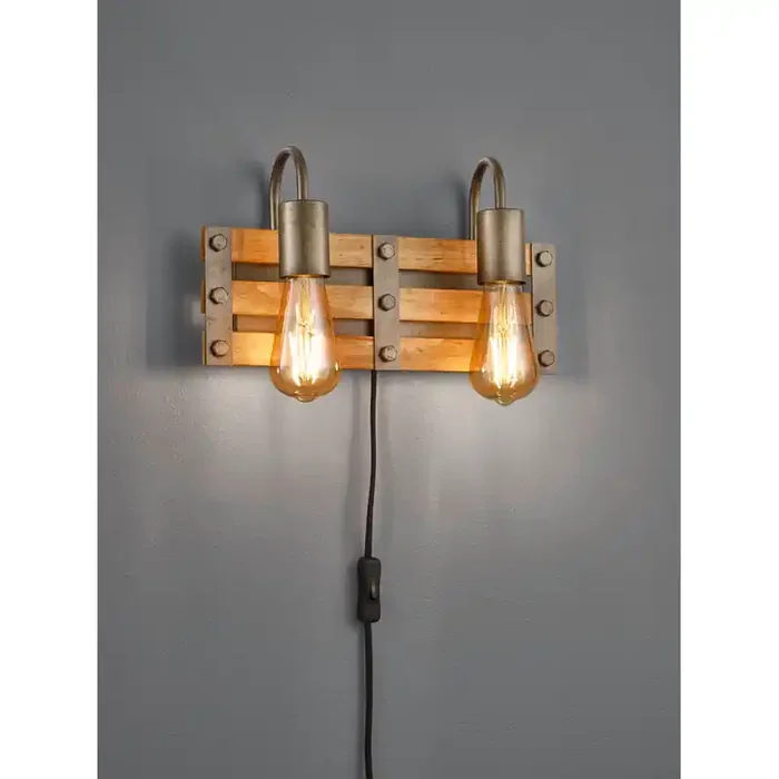 Khan Antique Nickel Wall Lamp