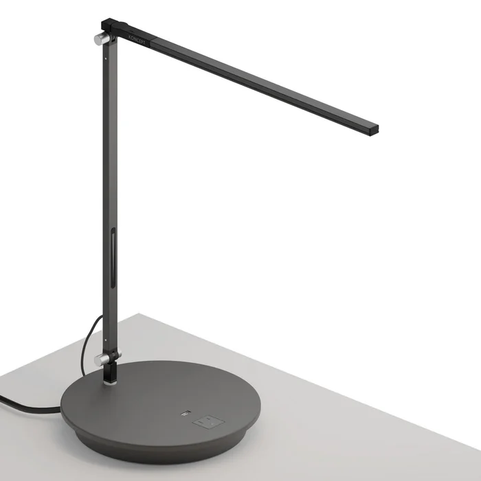 Koncept AR1000-CD-MBK-PWD Z-Bar LED Desk Lamp, Metallic Black