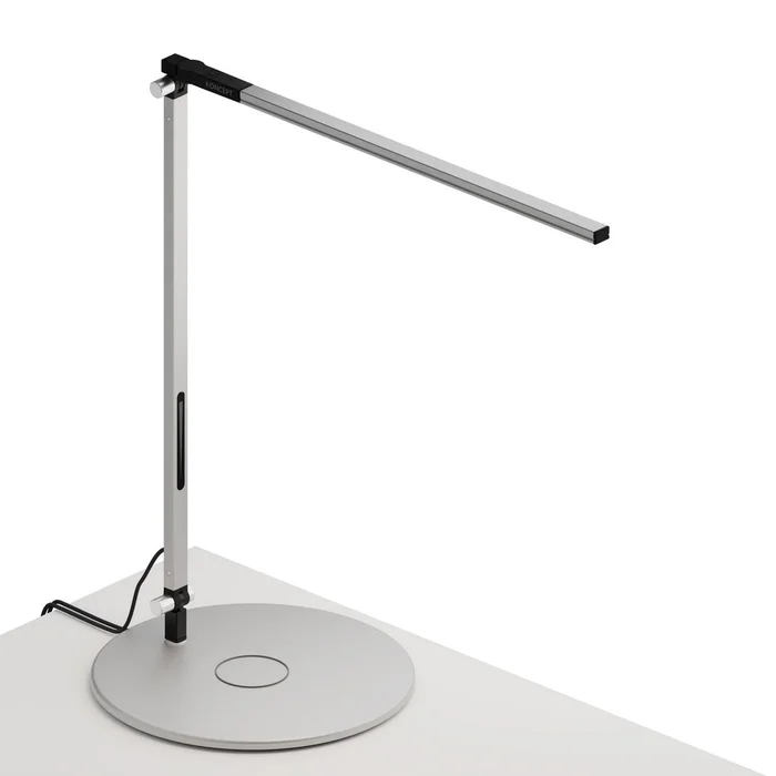 Koncept AR1000-CD-SIL-QCB Z-Bar LED Desk Lamp, Silver
