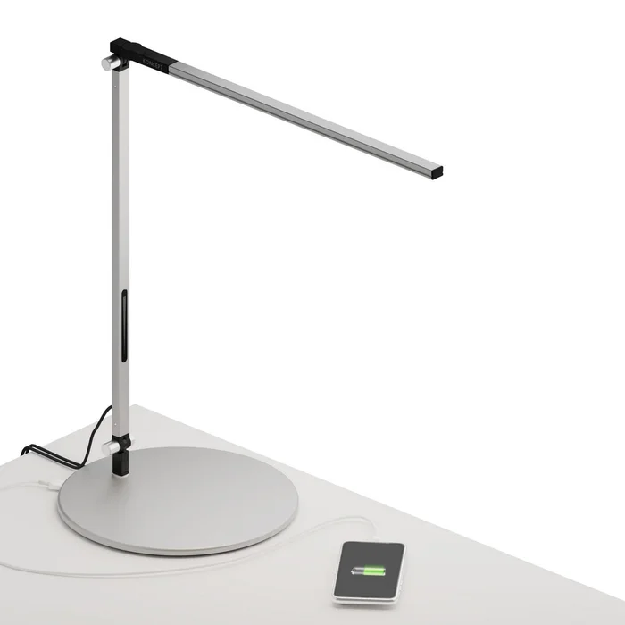 Koncept AR1000-CD-SIL-USB Z-Bar LED Desk Lamp, Silver