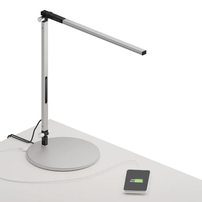 Koncept AR1100-CD-SIL-USB Z-Bar LED Desk Lamp, Silver