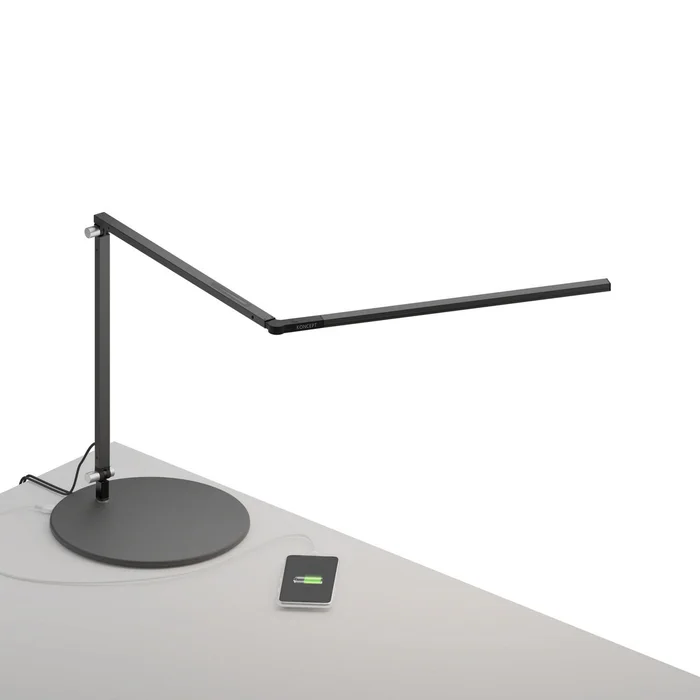 Koncept AR3200-CD-MBK-USB Z-Bar LED Desk Lamp, Metallic Black