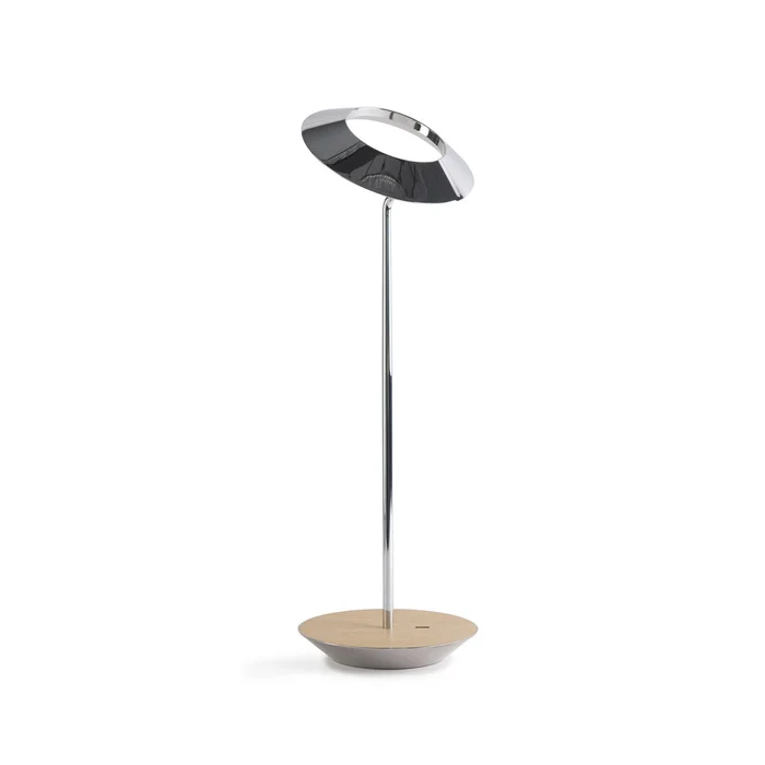 Koncept RYO-SW-CRM-WOK-DSK Royyo LED Desk Lamp, Chrome Body, White Oak
