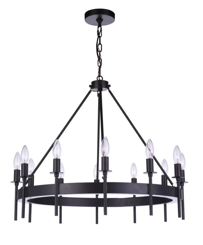 Larrson 12 Light Chandelier in Flat Black (46|54312-FB)