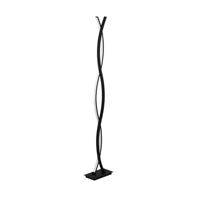 Lasana 2 Light Black with White Shade Floor Lamp