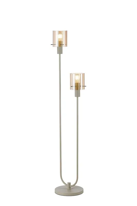 Lavish Ribbed Beige Floor Lamp