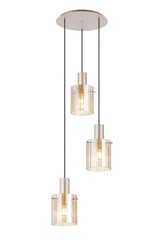 Lavish Ribbed Gold 3 & 5 Cluster