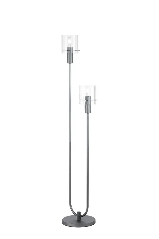 Lavish Ribbed Grey Floor Lamp