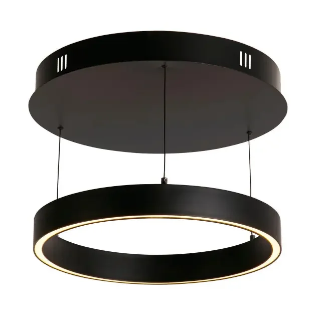 Layla Gesture Control Black with Opal Acrylic 44cm LED Ringed Pendant Light