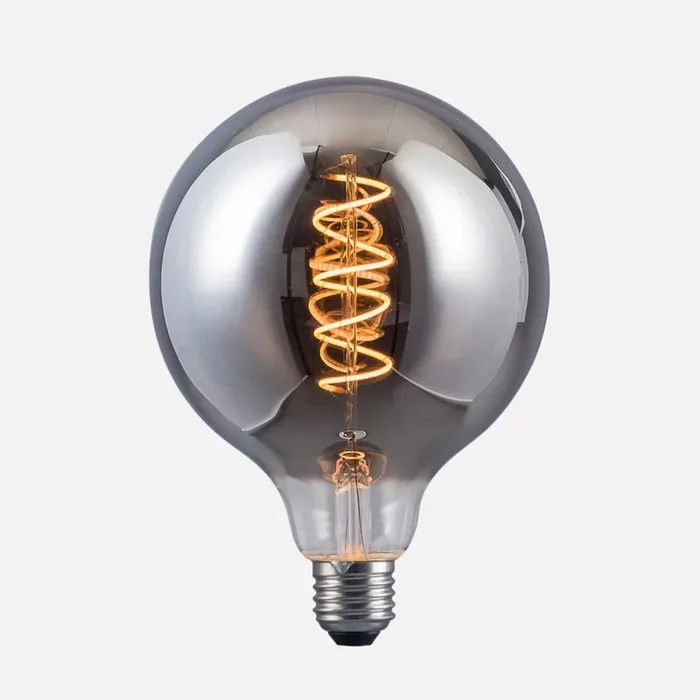 LED E27 4w Globe Spiral Smoked 125mm Dimmable