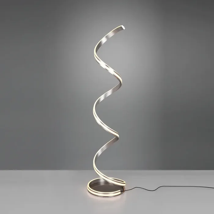 LED Integrated Twisted Floor Lamp In Matt Nickel (1542YAR4262)