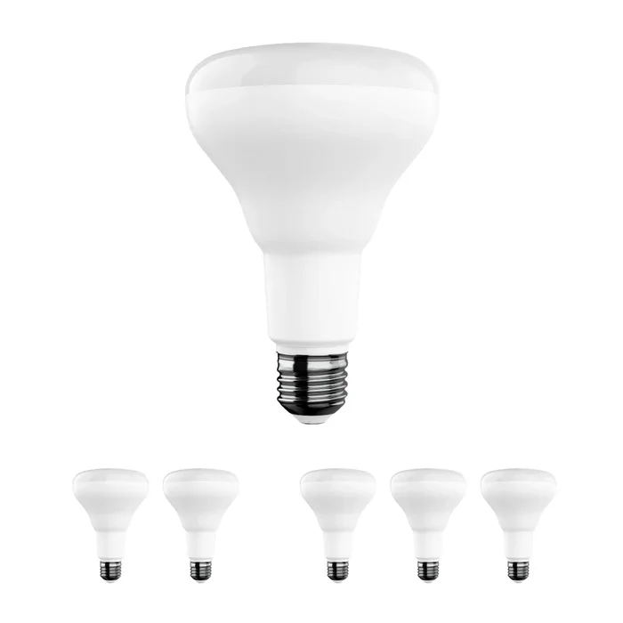 LED Light Bulbs BR30 9 Watt 3000K 650 Lumens 120V Dimmable E26 Base Damp Location LED Indoor Recessed Flood Light – 6-Pack