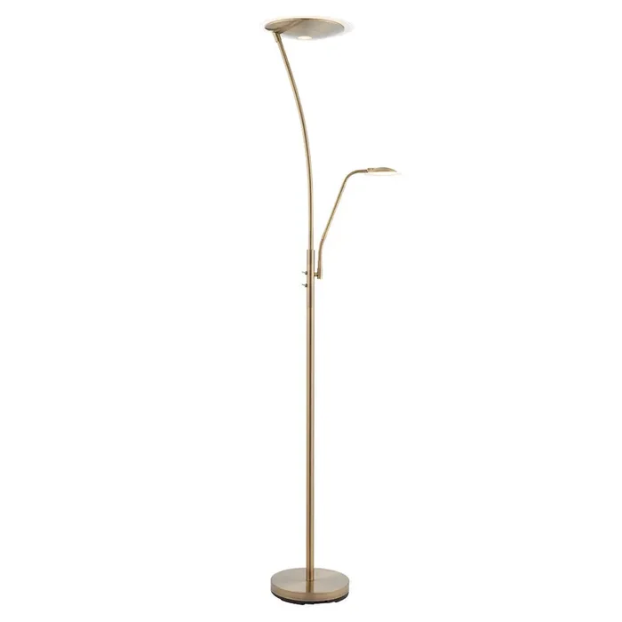 LED Mother & Child Task Floor Lamp in Antique Brass (0711ALA73080)