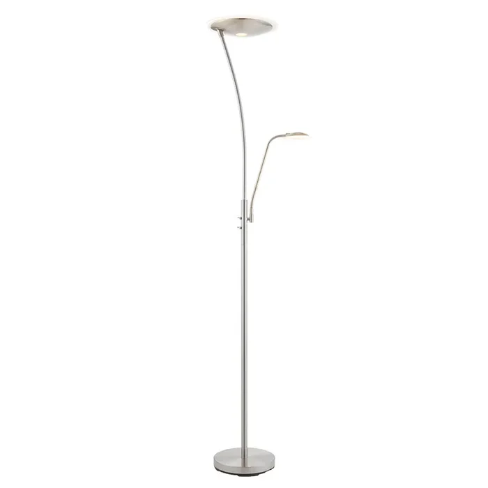 LED Mother & Child Task Floor Lamp in Satin Chrome (0711ALA73081)