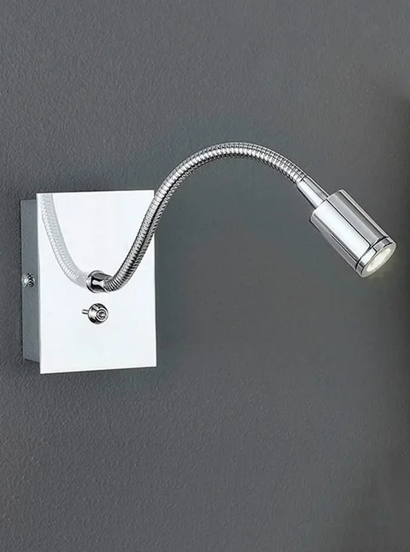 LED Reading Light Chrome Adjustable LED Wall Light
